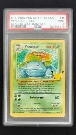 Venusaur 15/102 - Celebrations - Graded PSA 9 MINT Pokemon Card - Image 1
