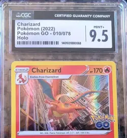 🔥Charizard Holo Pokemon Card CGC 9.5 MINT+ Graded Pokemon GO #010/078 (2022)✨ - Image 2