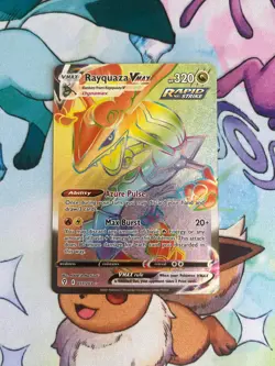 Rayquaza VMAX 217/203 Rare Rainbow Evolving Skies Pokemon Near Mint Pokemon Card - Image 1