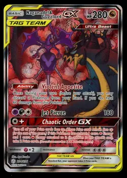 Pokemon Naganadel & Guzzlord GX 224/236 Cosmic Eclipse Ultra Rare Near Mint - Image 1