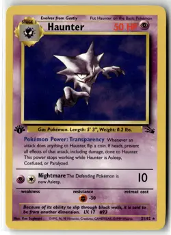 Haunter ⭐ 21/62 Rare Fossil 1999 Pokemon 1st Edition LP - Image 1