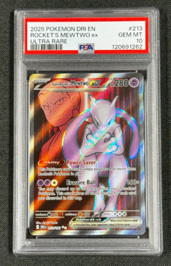 Rocket's Mewtwo ex Ultra Rare PSA 10 GEM MT 2025 Pokemon Destined Rivals #213 - Image 1