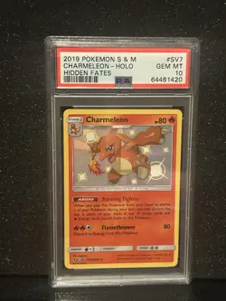 2019 POKEMON SUN & MOON HIDDEN FATES SV7 CHARMELEON-HOLO PSA 10 SHINY - Image 1