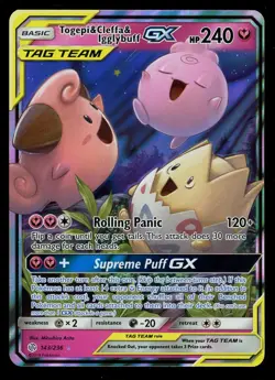 Pokemon Togepi & Cleffa & Igglybuff GX 143/236 Cosmic Eclipse Ultra Rare NM - Image 1