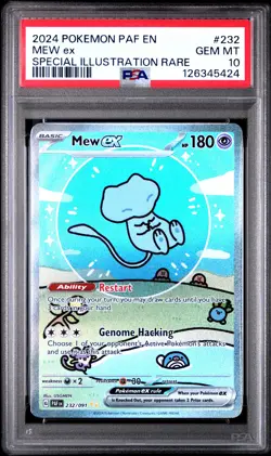 2024 POKEMON PAF EN-PALDEAN FATES SPECIAL ILLUSTRATION RARE #232 MEW EX PSA 10 - Image 1