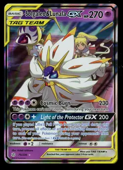 Pokemon Solgaleo & Lunala GX 75/236 Cosmic Eclipse Ultra Rare Near Mint - Image 1