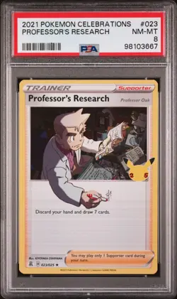 PSA 8 Professor's Research Pokemon Celebrations 2021 #023/025 NEAR MINT-MINT - Image 1