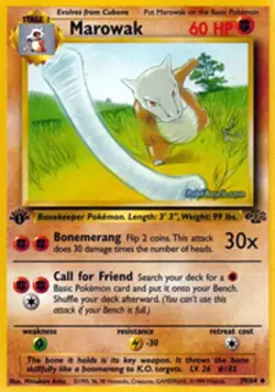 Marowak - 39/64 - Uncommon - 1st Edition PL/MP, English Pokemon Jungle - Image 1