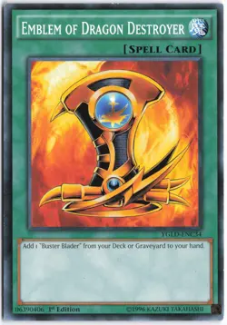 Yugioh - Emblem of Dragon Destroyer YGLD-ENC34 1st Edition - King of Games: Yugi - Image 1
