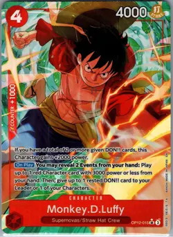 Monkey.D.Luffy (Alt Art) OP12-015 Legacy of the Master - One Piece Card - NM - Image 1