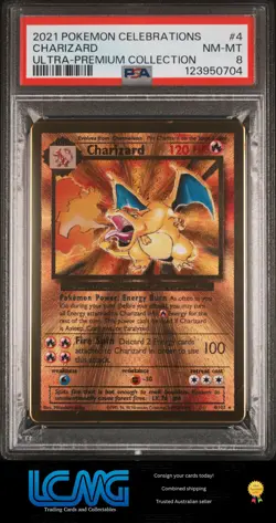 2021 Pokemon Celebrations Collection #4 Charizard Ultra Premium PSA 8 - Image 1