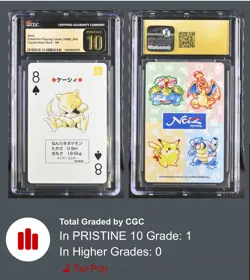 Pokemon Japanese 1996 Toyota Netz Deck Abra Playing Card CGC Pristine 10 *POP 1* - Image 3