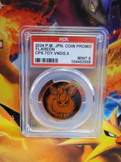 Pokemon Flareon 2024 Japanese Capsule Vending Vol. 5 Graded Coin PSA 9 - Image 1