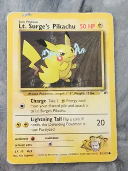 Lt. Surge's Pikachu 81/132 Pokemon Card Gym Challenge Wizards of the Coast 2000 - Image 1