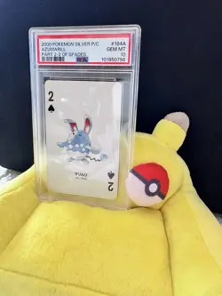 2000 POKEMON SILVER VERSION PART 2 PLAYING CARDS 2 OF SPADES AZUMARILL PSA 10 - Image 3