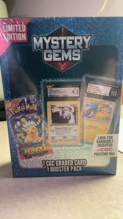 Pokemon Mystery Gems Box (1 CGC Graded Card & 1 Booster Pack) Factory Sealed Box - Image 1