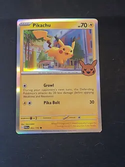 Pikachu HOLO 2023 Trick Or Trade 062/193 Halloween Stamp Pokemon TCG - Image 1