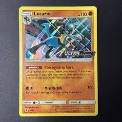 Pokemon TCG Lucario Sun & Moon Ultra Prism Stamped Prerelease Promo SM95 Holo NM - Image 1