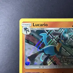 Pokemon TCG Lucario Sun & Moon Ultra Prism Stamped Prerelease Promo SM95 Holo NM - Image 2