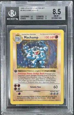 1999 POKEMON BASE SET - SHADOWLESS #8 MACHAMP BGS 8.5 - Image 1