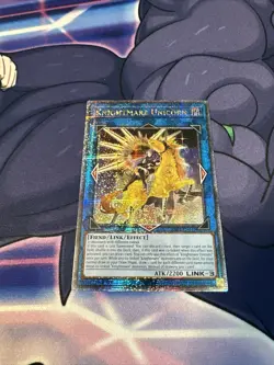 Yugioh Knightmare Unicorn (Alternate) Quarter Century Secret Rare RA01-EN043 1st - Image 1