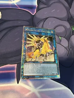 Yugioh Knightmare Unicorn (Alternate) Quarter Century Secret Rare RA01-EN043 1st - Image 2