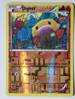 REVERSE HOLO Diglett 38/83 LP - XY Generations Pokemon Card Tomokazu Komiya Art - Image 1