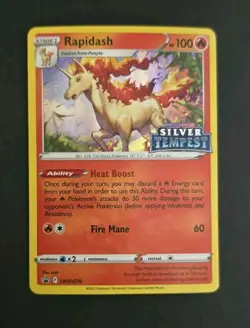 Rapidash SWSH270 Silver Tempest Black Star Promo Pokemon Card NM - Image 1