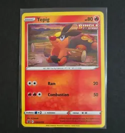 Pokemon Black Star Promo Holo Card Fusion Strike SWSH172 Tepig NM/M - Image 1