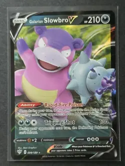 Galarian Slowbro V 099/189 Darkness Ablaze Holo Ultra Rare Pokemon Card TCG NM - Image 1