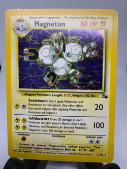 Pokemon TCG Magneton #11/62 Holo Card Fossil Rare LP good condition - Image 2