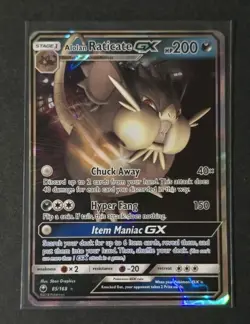 Alolan Raticate GX 85/168 Celestial Storm NM Ultra Rare Pokemon Card - Image 1