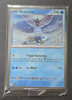 Articuno 032/159 (Holiday Calendar) Snowflake Stamp Promo Pokemon Card SEALED - Image 1