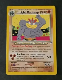 Pokemon TCG Card - Light Machamp 25/105 Neo Destiny Rare Vintage MP - Image 1