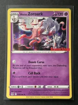 HISUIAN ZOROARK GAMESTOP PROMO 076/196 SWORD & SHIELD LOST ORIGIN POKEMON CARD - Image 1