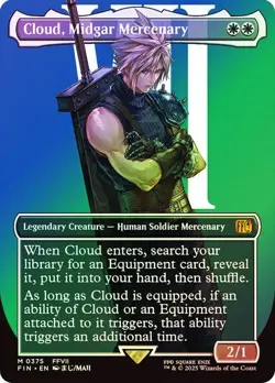 Cloud, Midgar Mercenary FOIL BORDERLESS - 0375 - Mythic - Final Fantasy FIN MTG - Image 1