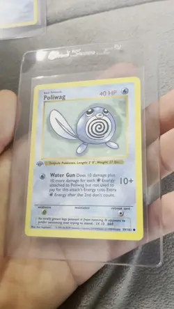 Pokemon POLIWAG 1st Edition Shadowless Base Set #59/102 - NM, Common - Image 2