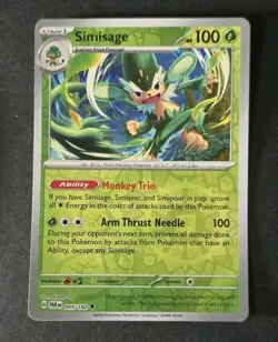 Simisage Reverse Holo - 005/182 - Paradox Rift Pokemon 2023 - Image 1
