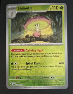 Pokemon TCG Shiinotic 009/191 Sv08: Surging Sparks Reverse Holo - Image 1