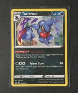 Pokemon Sword & Shield Base Set Toxicroak Holo 124/202 - Image 1