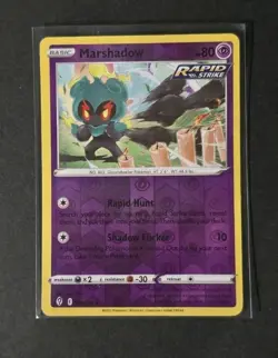 Pokemon Marshadow Reverse Holo Rare 080/203 Evolving Skies TCG 2021 Rapid Strike - Image 1
