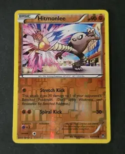 Moderately Played, English Pokemon Reverse Holo Hitmonlee - 47/111 - Uncommon - - Image 1