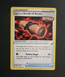 Single Strike Scroll of Scorn 133 Reverse Holo Uncommon Battle Styles Pokemon NM - Image 1