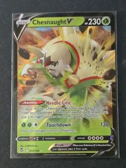 Chesnaught V 15/195 Ultra Rare Silver Tempest Pokemon TCG Near Mint - Image 1