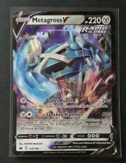 Pokemon METAGROSS V 112/198 Chilling Reign - ULTRA RARE HOLO - MINT - Image 1