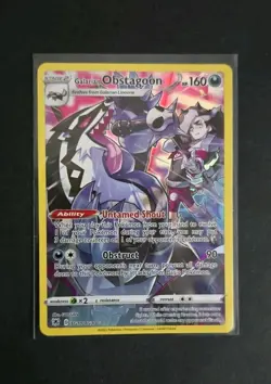 2022 Pokemon - Galarian Obstagoon TG10/TG30 Astral Radiance Full Art HoloRare NM - Image 1