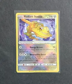 Radiant Steelix 124/196 SWSH Lost Origin Shiny Holo Rare Pokemon TCG 2022 NM - Image 1