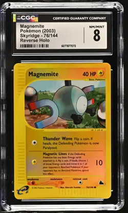 CGC 8 Magnemite 2003 Skyridge 76/144 Reverse Holo Pokemon Card - Image 1