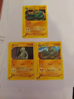 Machamp Machoke Machop Lot Of 3 Pokemon TCG CCG E-Reader Cards - Image 1