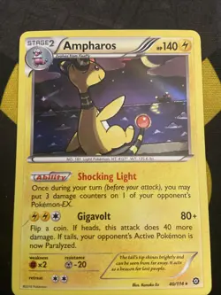 Pokemon Card Ampharosn 40/114 Steam Siege Holo Rare 2016 - NM - Image 1